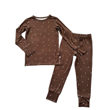 Load image into Gallery viewer, Brown Lightning Bamboo Pajama Set
