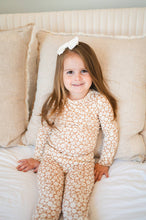 Load image into Gallery viewer, Two-Piece Pajama Set Mocha Daisy
