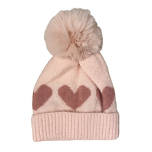 Load image into Gallery viewer, Knit Heart Hats w/ Pom
