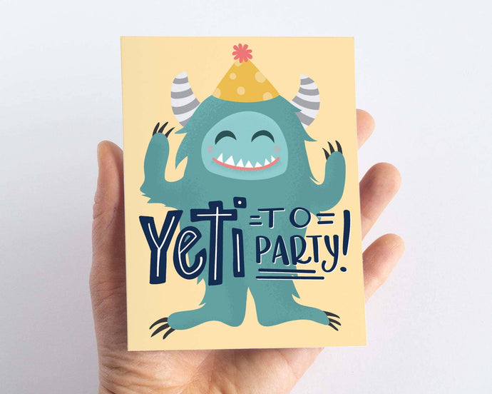 Children's Yeti Birthday Card