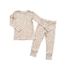 Load image into Gallery viewer, Two-Piece Pajama Set Mocha Daisy
